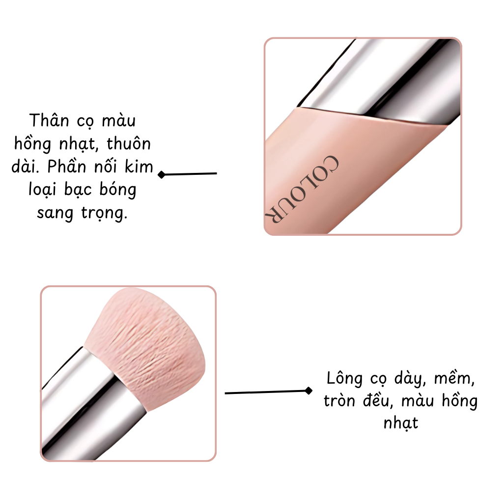 Cọ Đánh Nền Colourpop Màu Hồng - Tán Kem Nền Mịn Màng, Tự Nhiên foundation Brush C70